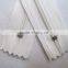 Nylon Zippers Coil Closed Bottom White zipper