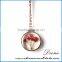 Wholesale fashion gifts jewelry pressed real natural flower alloy resin necklace