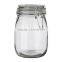 Clear food grade glass jar with lid