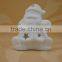 santa claus shape ceramic christmas figurine with LED light for porcelain fire