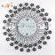 Flower crystal metal wall digital clock