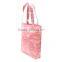 Full Dye Sublimation Printing 300D Polyester Long Handle Shopping Tote Bag With Bottom