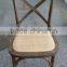 Cross-Back Light Brown Oak Banquet Party Chair