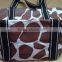 Giraffe texture print canvas bag for shopping - exclusive animal print bag
