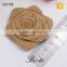 Handmade decorative ladies handbag brown leather flower for bag
