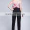 OEM Design Latested Fashion Printed Flower Tops Black Pants Jumpsuit Women