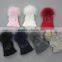 Myfur Elegant White Raccoon Fur Pom Poms Attached Wool Knitting Beanie Hat Wholesale