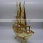 Metal Ship Model, Silver Metal Ship Model on Clear Crystal Base Souvenir Gifts