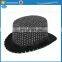 Fancy dress black top hat with silver sequins