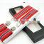 2017 Yiwu Longkang Customized Striped Polyester Ribbon High-end Durable Clips Suspenders