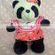 lovely plush panda toys with t-shirt print logo soft plush panda toy with dress