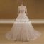 Fantastic Scoop Neck Illusion Bodice Lace Beaded Long Sleeves Shiny Ball Gown Wedding Dress Chapel Train