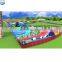 Summer hot 3D land inflatable water aqua park, giant inflatable slide with pool for sale