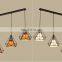 Modern and simple 3 heads Iron pendant light with Fabric for decorate