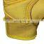 Yellow Cow Leather Fingerless Palm Padded Weight Lifting Gym Exercise Gloves Workout Cross Training Gloves