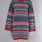 SW13 Women's Hollow-out Long Sleeve Sweater Dress High Neck Slim Fit Rainbow Knitted Midi Dress