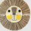 Handcrafted Lion Face Seagrass Wall Hanging Decoration Straw Rustic Art Decor Cheap Wholesale
