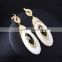 New 2016 Trend Gun White Gold Plated Natural Shell Piece Oval Shape Drop Earrings