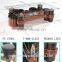 Living room furniture RB-517 new rectangular glass&pu coffee table transparent glass tea table with small pu stool