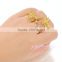 Latest bee design ladies gold crystal two finger ring
