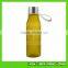 600ml Frosted plastic glass water bottle with silicone sleeve