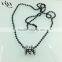 black plated stainless steel ball chain necklace women gift with 925 sterling silver pendant AAA grade white zircon stones