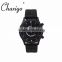 2016 new products wrist watches men leather sports watches quartz gun black case silicon leather watch
