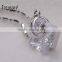 Body jewelry geometric zircon copper link chain necklace and earring jewelry set for braide