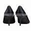 Top quality dress ladies Mid high Heel pointed toe classic ladies breatheable PU lining comfortable black sheep skin pump shoes