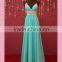 Davids appliqued lace blue puffy prom dress