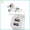 Wholesales 2.1A UK Socket Dual USB Adapter With Blue LED light Wall Charger