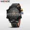 WEIDE WH5210B-3C Sports Watch 3D Black Face Genuine Leather LED designer brands name watch wholesale fashion watch