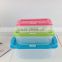 Round stacking plastic food lock storage container set with multi colorful lids