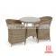 Coffee shop restaurant outdoor use half moon rattan chair and table furniture