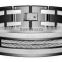 Fashion Men gold titanium Bracelets Wholesale Textured Stainless Steel Bracelets & Bangle