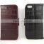 Horizontal leather belt clip flip wallet case for iphone 5 with credit Card slots