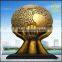 Large square park scenic city of decorative bronze sculpture of stainless steel hollow ball