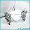 S925 Silver Vintage Wing Pendant, Fashion Heart Shape Photo Frame Locket Pendant Necklace
