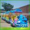 Battery control sightseeing amusement rides trackless train, kids funny movable electric train rides for sale