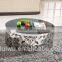 Foshan shunde factory silver stainless steel round coffee table home using