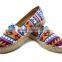 multicolor print ethnic jute sole platform shoes cheap fancy fashion shoe ladies flat shoes 2016 espadrille