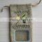 linen pouch soap bag/tourist souvenir with olive embroidery with drawstring