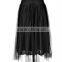 New Stylish Ladies Women Elegant High Waist Lace Mesh Pleated Long Skirt with Tie
