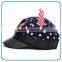 Fancy sequins wing M 6panel leather kids baseball cap 3D ox horn cotton baby hats