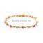 2016 Rellecona Precious Gemstone Bracelet Stud w/ Yellow Gold Plated Moon Shape Jewelry