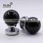 2 3/8 inch black globe shape zinc base glass handle door knobs
