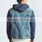 man denim vintage wash hoodie jeans jacket denim jacket with hood(LOTJ209)