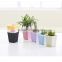 Garden decor cheap square colorful plastic flower pots for Pink, light blue, orange, green, purple, white, black