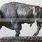 Large Animal Sculpture Life Size Bison Bronze Statue for Garden Decor