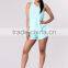 women fitness Suits French Terry Sleeveless Hoodie Top & Elastic Waist Drawstring Shorts blank sublimation Run Shorts
